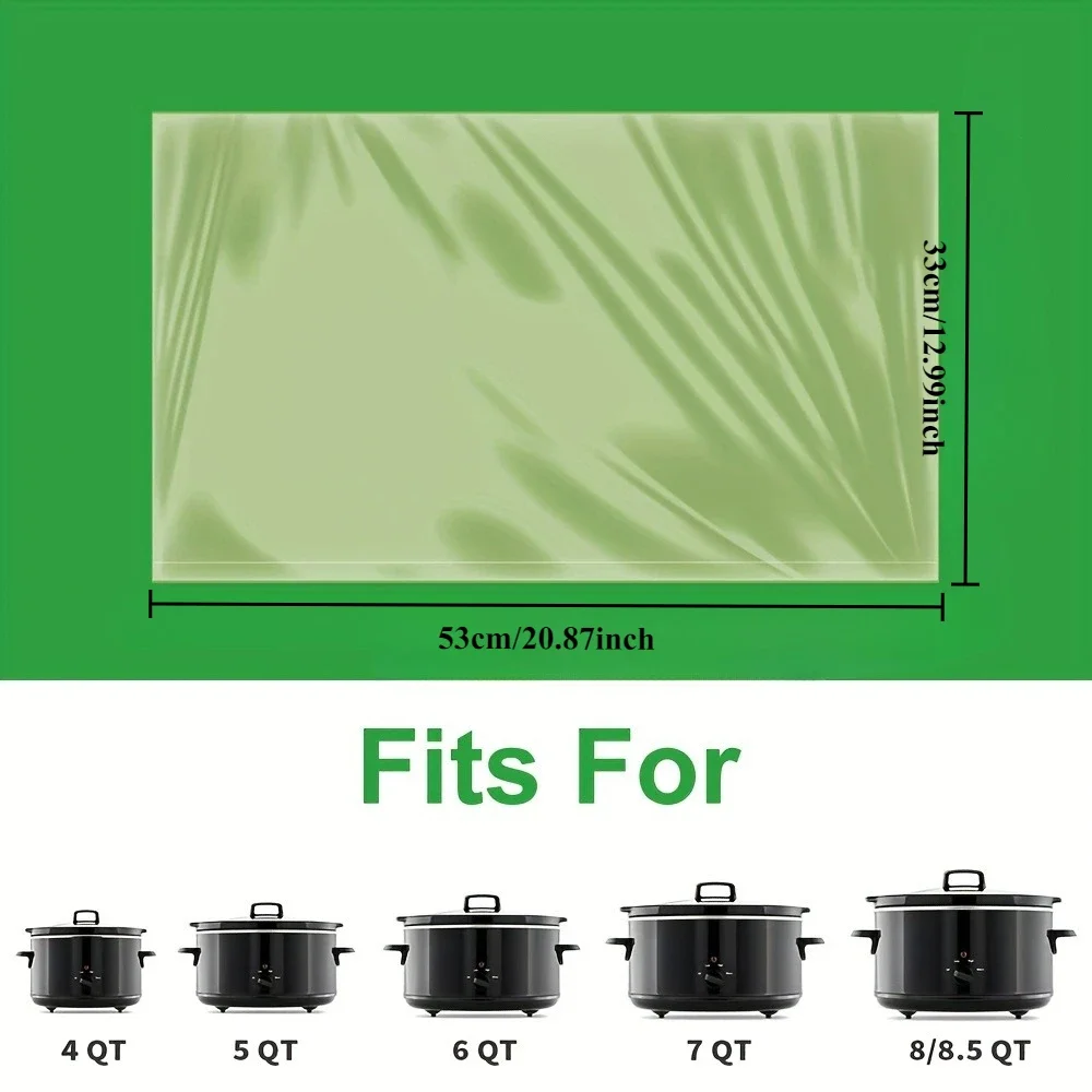 One-time use slow cooker liner - suitable for oval or round pots - prevents sticking and stains, ideal for cooking cheese