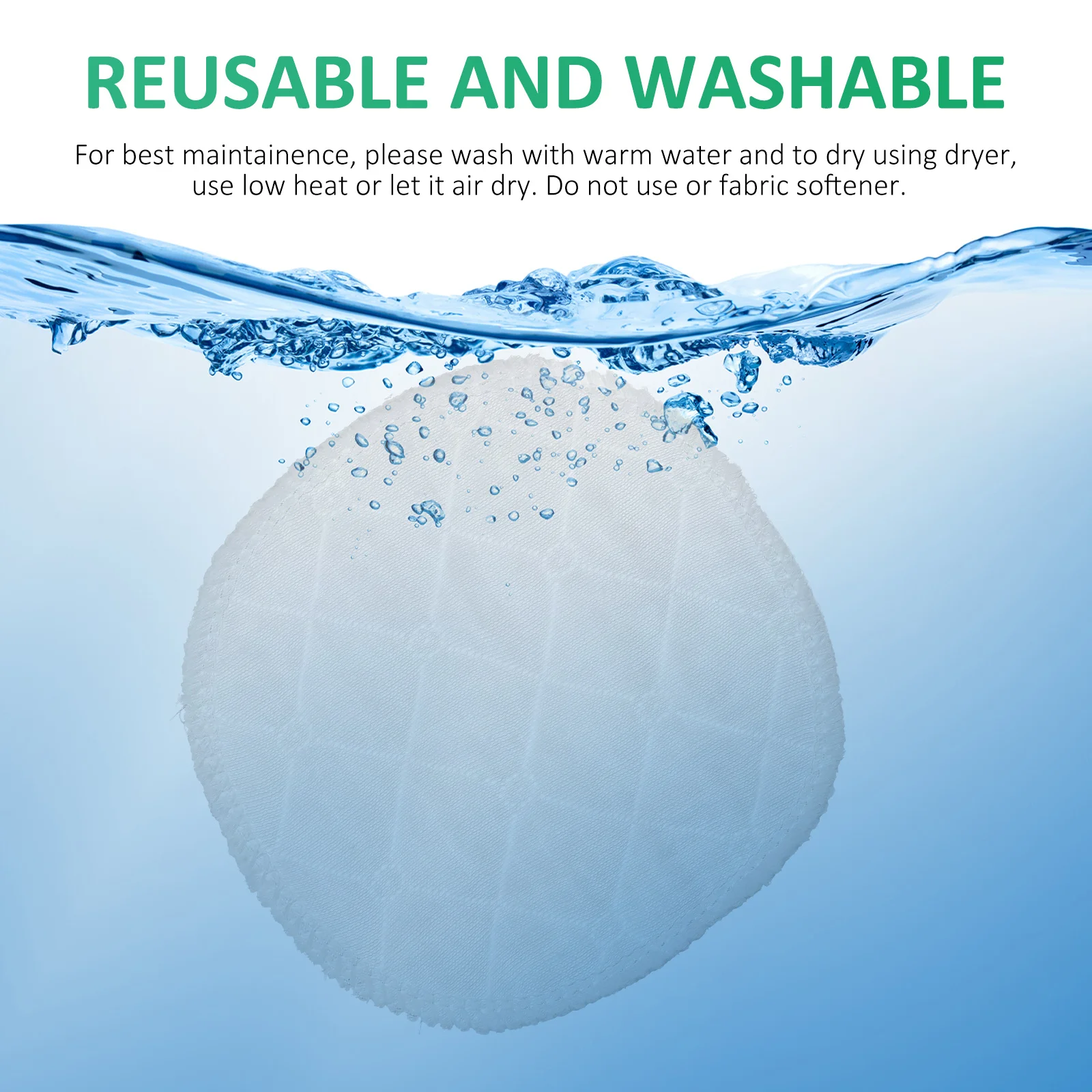 12Pcs Contoured Reusable Breast Pads Washable Nursing Pads Ultra Absorbent 3-Layer Protection for Lactating Women with Sensitive