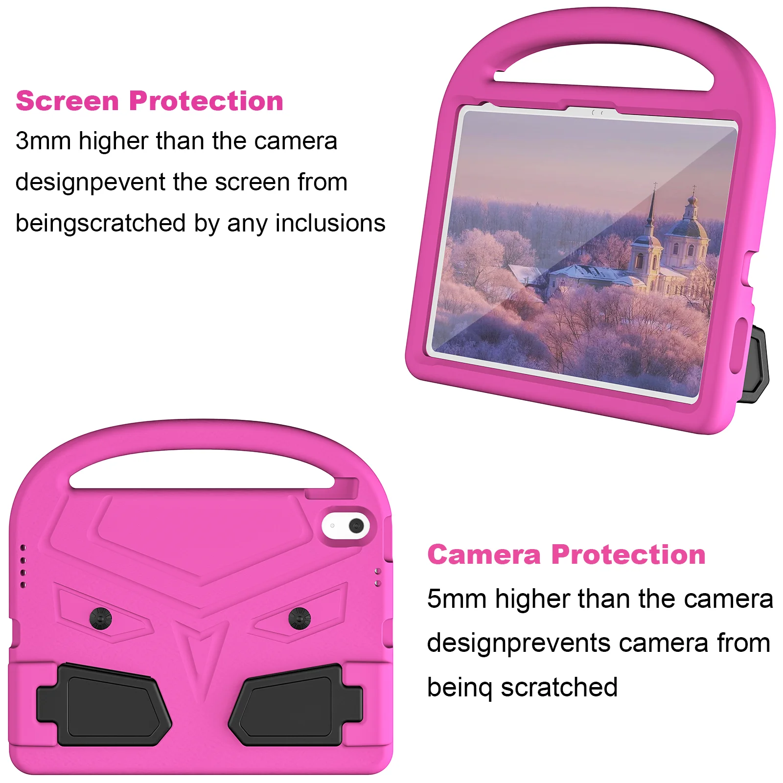 EVA Case For iPad Pro Air 11 A16 11th 10.9 10th Air 5 4 3 2 1 10.2 7-8-9th Gen 10.5 9.7 Mini A17Pro 6 5 4 3 2 1 Stand Kids Cover