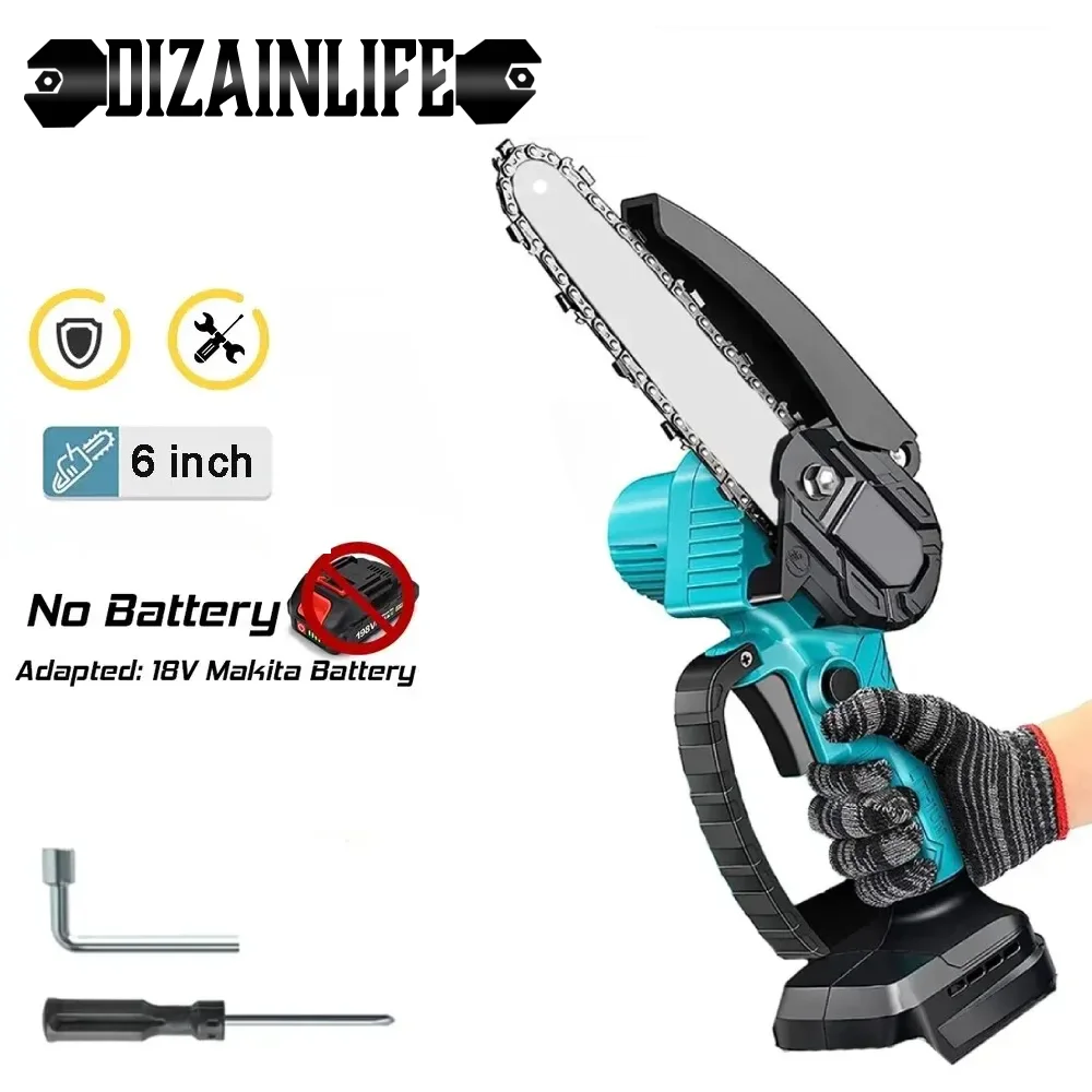 Mini Chainsaw for Makita 18v (No Battery) Woodworking with Small Handheld Electric 6-inch Logging Sawzall Mini Portable Chainsaw