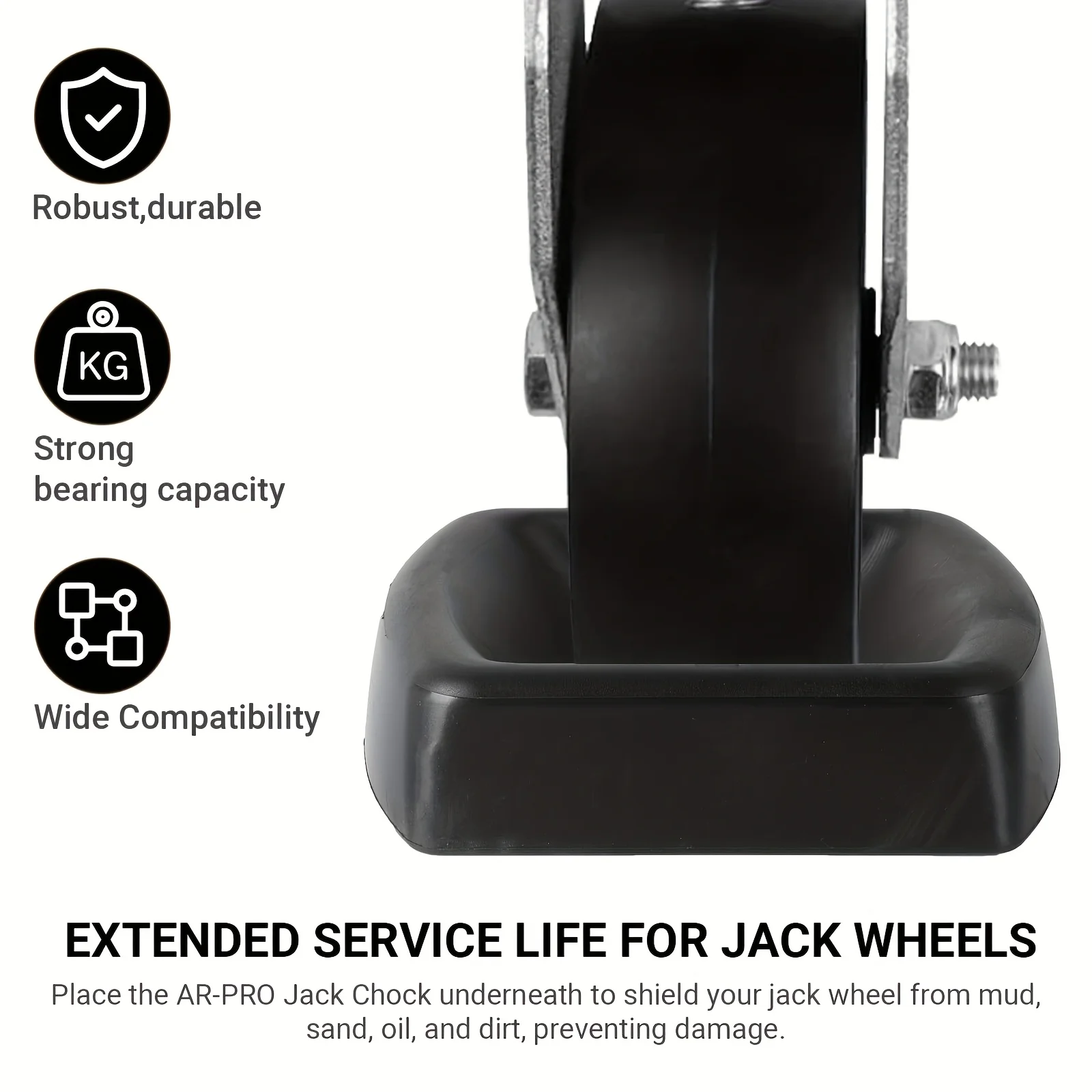 1pc Jack Wheel Block Caster Trailer Dock Heavy-Duty 6-Inch Stabilizer, Wheel Stopper Transport Travel Trailer Cargo Camping