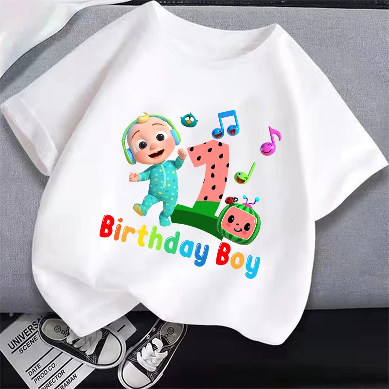 

Cocomelons Boy Birthday T Shirt Girl Children Summer Party Clothes Tee Kawaii Short Sleeve Kid Short Tops Tees Baby Clothing