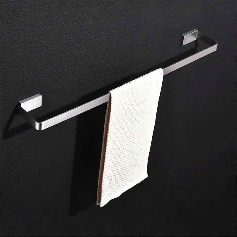 Bathroom Wall-mounted Towel Rack No Drill Hanging Towel Holder Stainless Steel Complete Durable Bathroom Fixtures Accessories