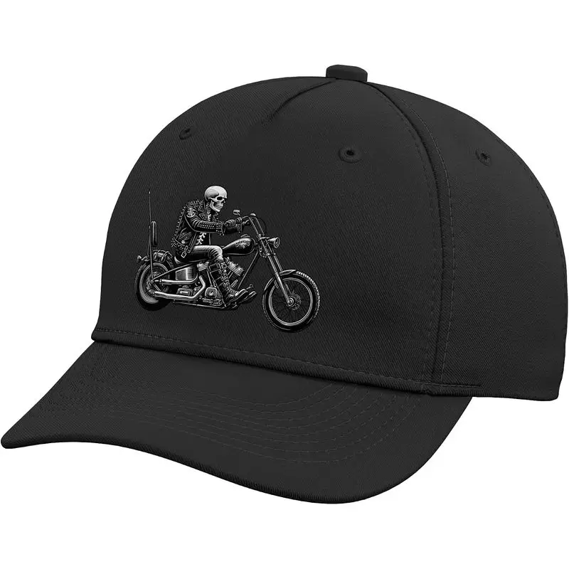 Rebel Rider Skeleton Chopper Bike Motorcycle Ghost Biker Adjustable Baseball Hat