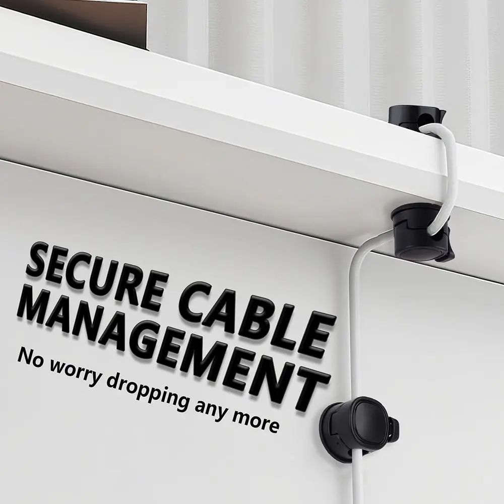 3Pcs Wire Arrangement Magnetic Cable Organizer Adhesive Adjustable Cable Management Rotatable Cable Clips Under Desk