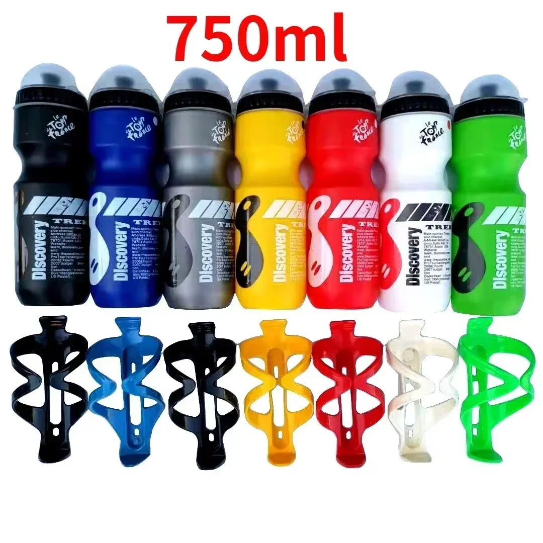 Botella de agua para bicicleta de 750ml, botella de agua para bicicleta de montaña y carretera, hervidor portátil para ciclismo al aire libre con soporte para botella, accesorio para bicicleta