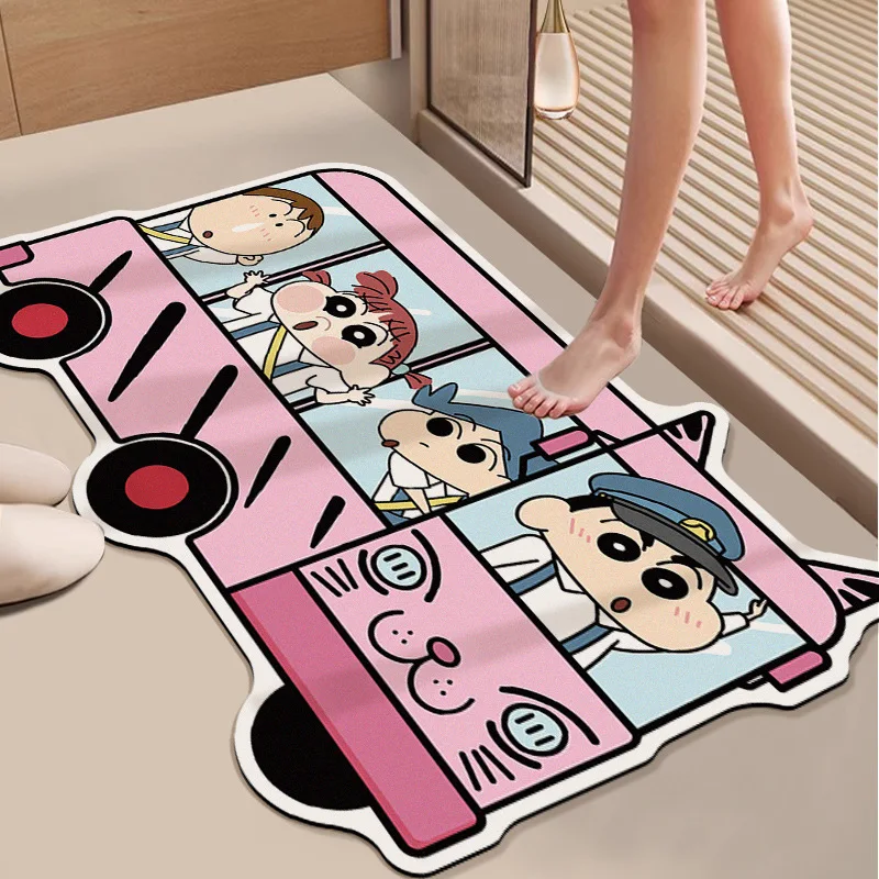 Crayon Shin-Chan Toilet Carpet Cartoon Quick Drying of Diatomaceous Mud Water Absorption Anti Slip Floor Mat Useful Furniture