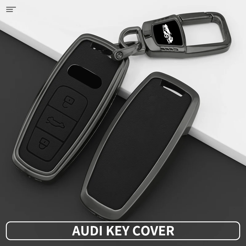 For Audi RSQ8 A6 C8 S6 RS6 A7 S7 RS7 A3 8Y A8 Q8 D5 4N RS E-tron GT Q4 Q7 4M Metal Funda LLaveCar Key Protective Casellavero