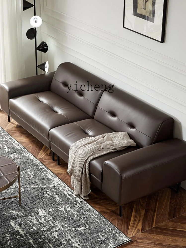 XL Creative Sofa Combination Living Room Genuine Leather Three-Seat Sofa Quiet Wind Split Sofa