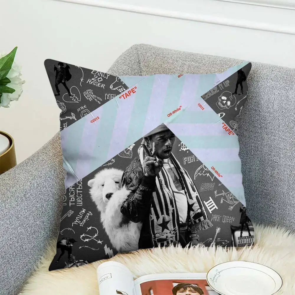 

L-Lil Uzi V-Vert Pillow Case Album Case Sofa Decorative Home Double-sided Printing Short Plush Cute Cushion Cover