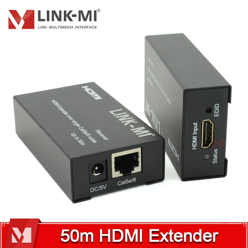 

50-метровый удлинитель HDMI 1080p 3D EDID HD-видео аудио HDMI-передатчик приемник через кабель Cat5e/6 удлинитель HDMI-RJ45