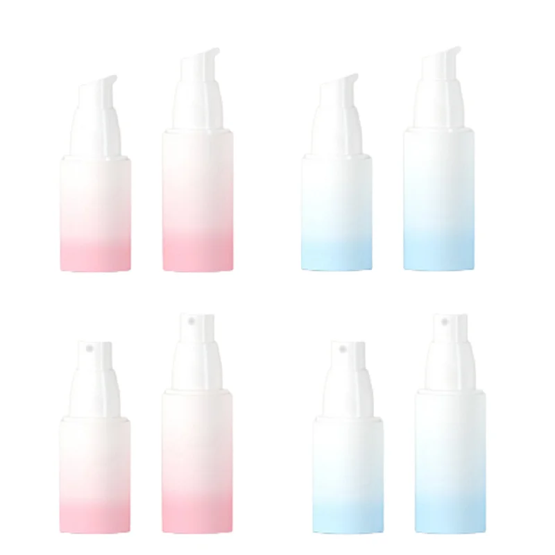 

Empty Bottle Plastic Pink Blue Gradient PET 30Pcs Spray Lotion Pump With White Cover Portable Refillable Container Spray Bottles