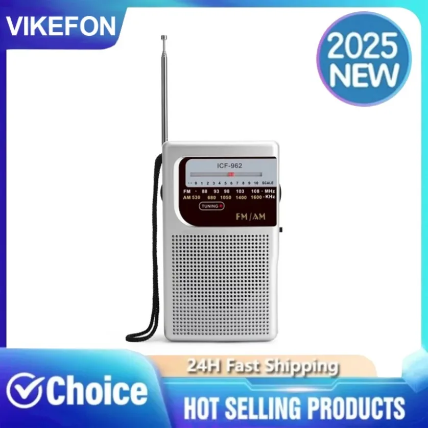 VIKEFON Full-Band AA Battery Small Portable Radio Mini AM FM Pointer Pocket Radio for Running Compaing Travel Analog