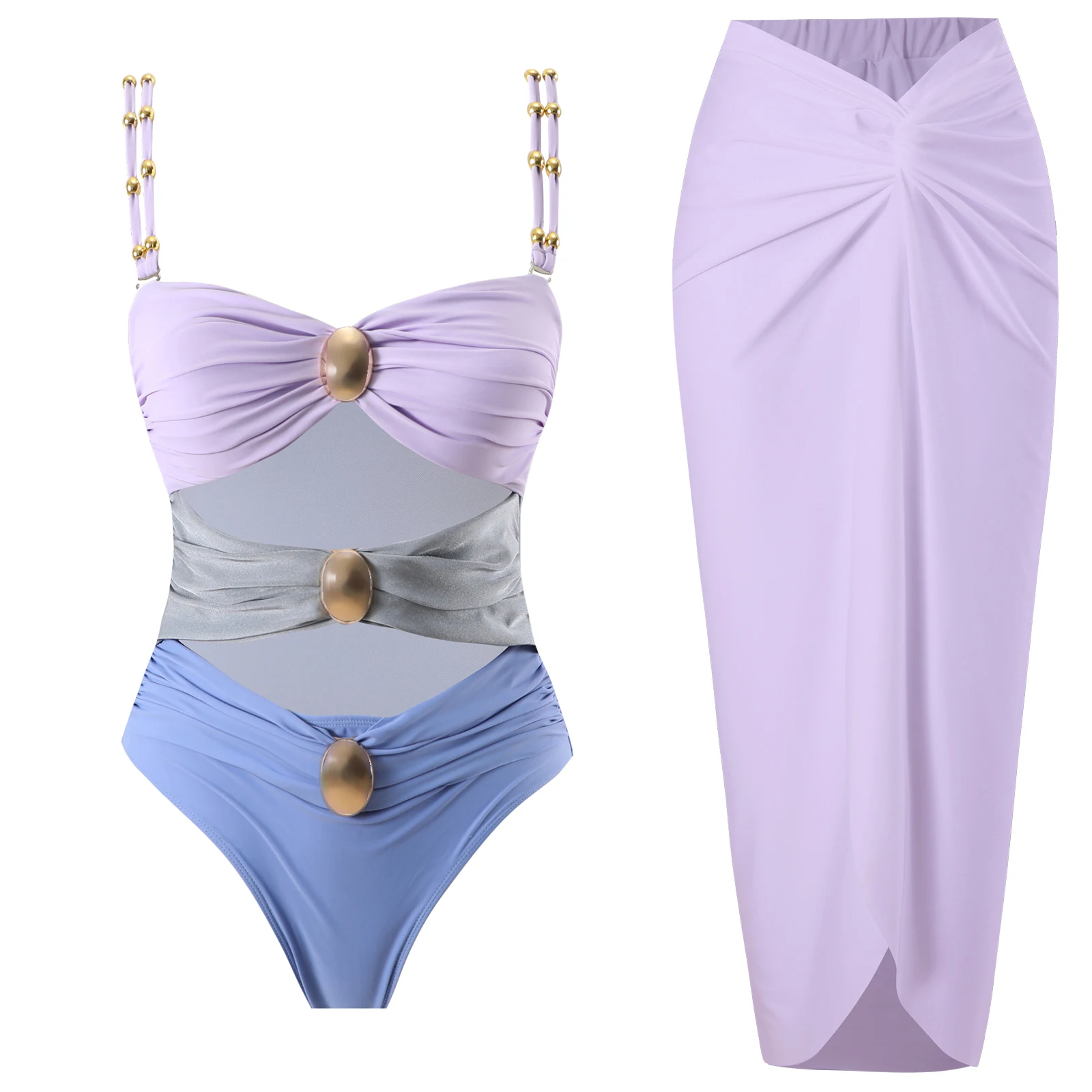 Women‘s One Piece Plus Size Swimsuits with skirt Sexy Monokini Tummy Control Bikini Swimwear For Big Bust Beach Bathing Suit