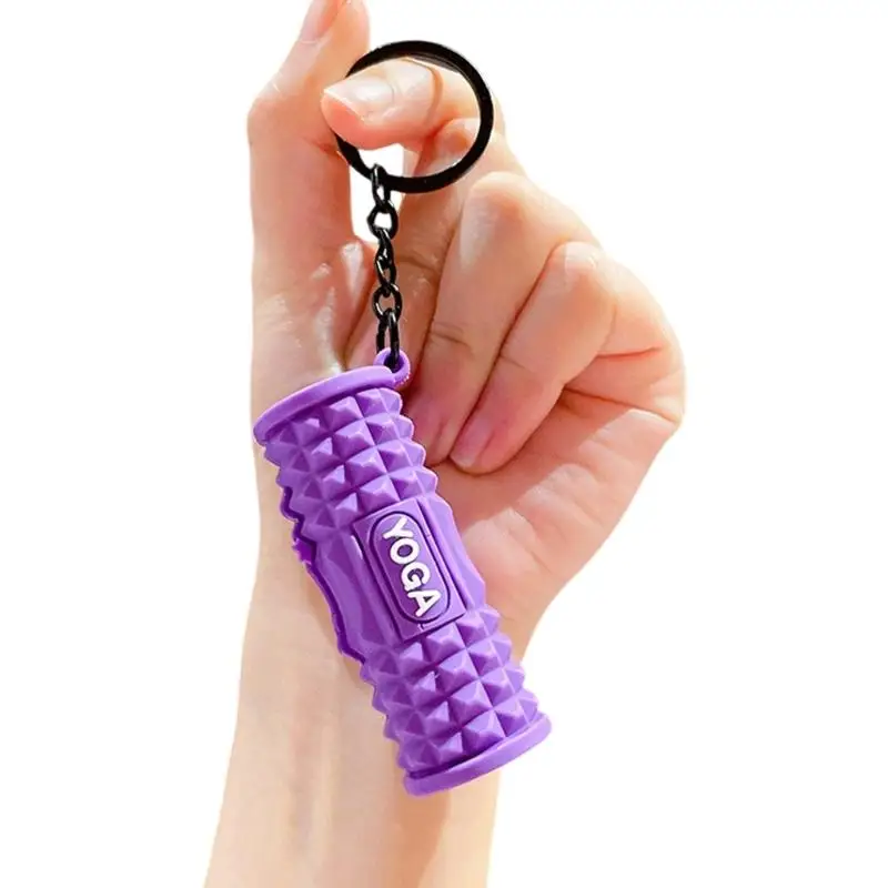 A52E Mini-Yoga-Schaumstoffroller-Schlüsselanhänger für Fitnessstudio-Enthusiasten und Yoga-Liebhaber. Robustes aus PVC-Material – Detail 5