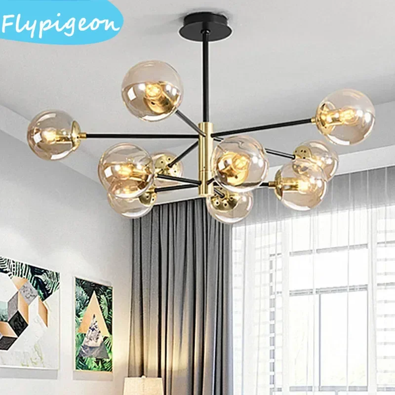 

Vintage Round Ball E27 Chandelier Minimalist Ceiling Lamp for Kitchen Island Home Decor Lighting Pendant Lights