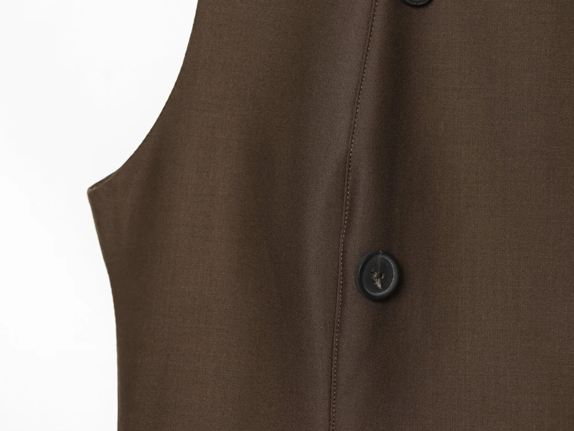 TFMLN Neues Damen-Weste-Kleid mit Stehkragen, ärmellos, mit dekorativen Knöpfen, trendiges, figurbetontes, alltagstaugliches, modisches Minikleid – Detail 5