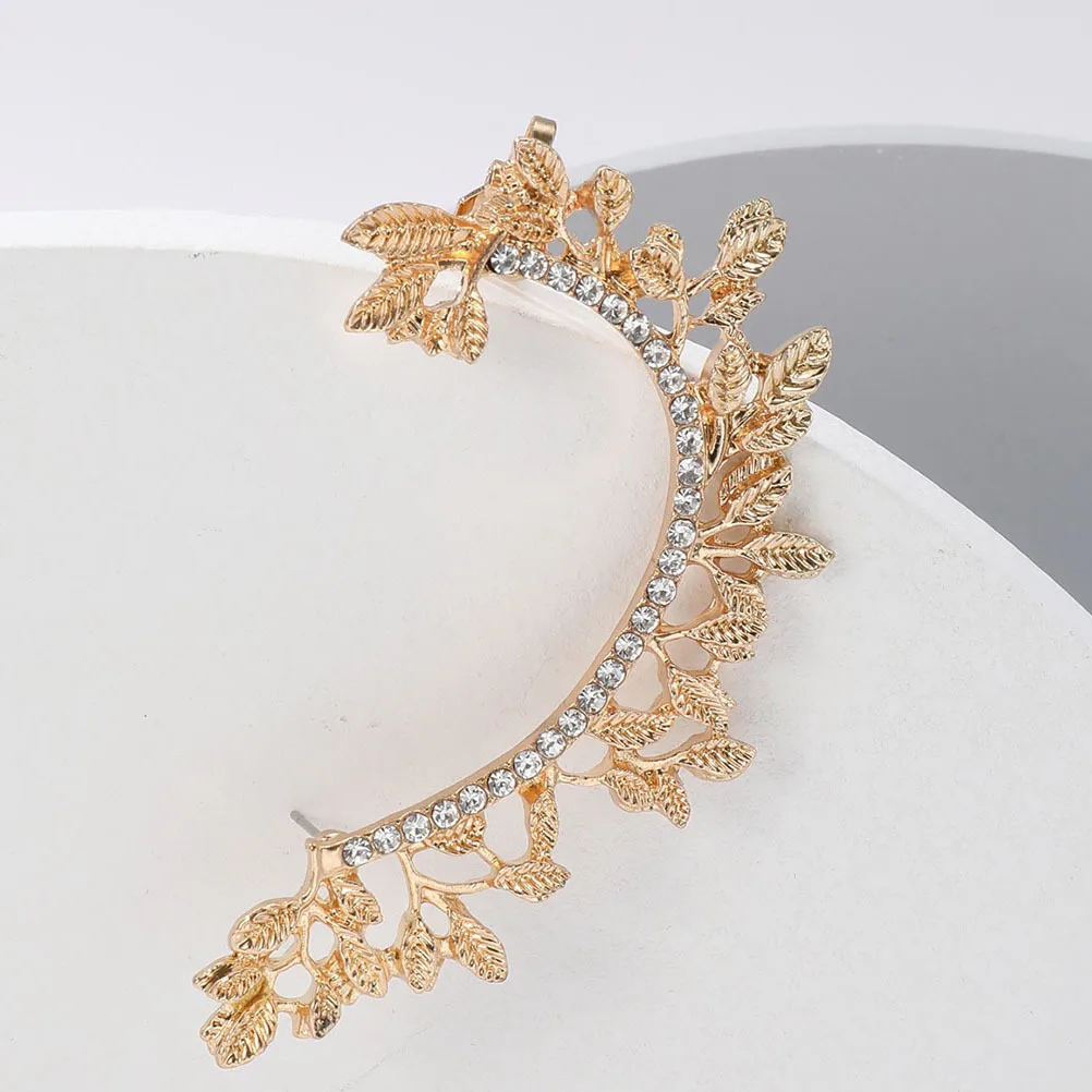 

2Pcs Leaf Shaped Ear Clip Elegant Alloy Ear Cuff Wrap Stylish Lightweight Jewelry Fashion Gift for Women Girls Teens