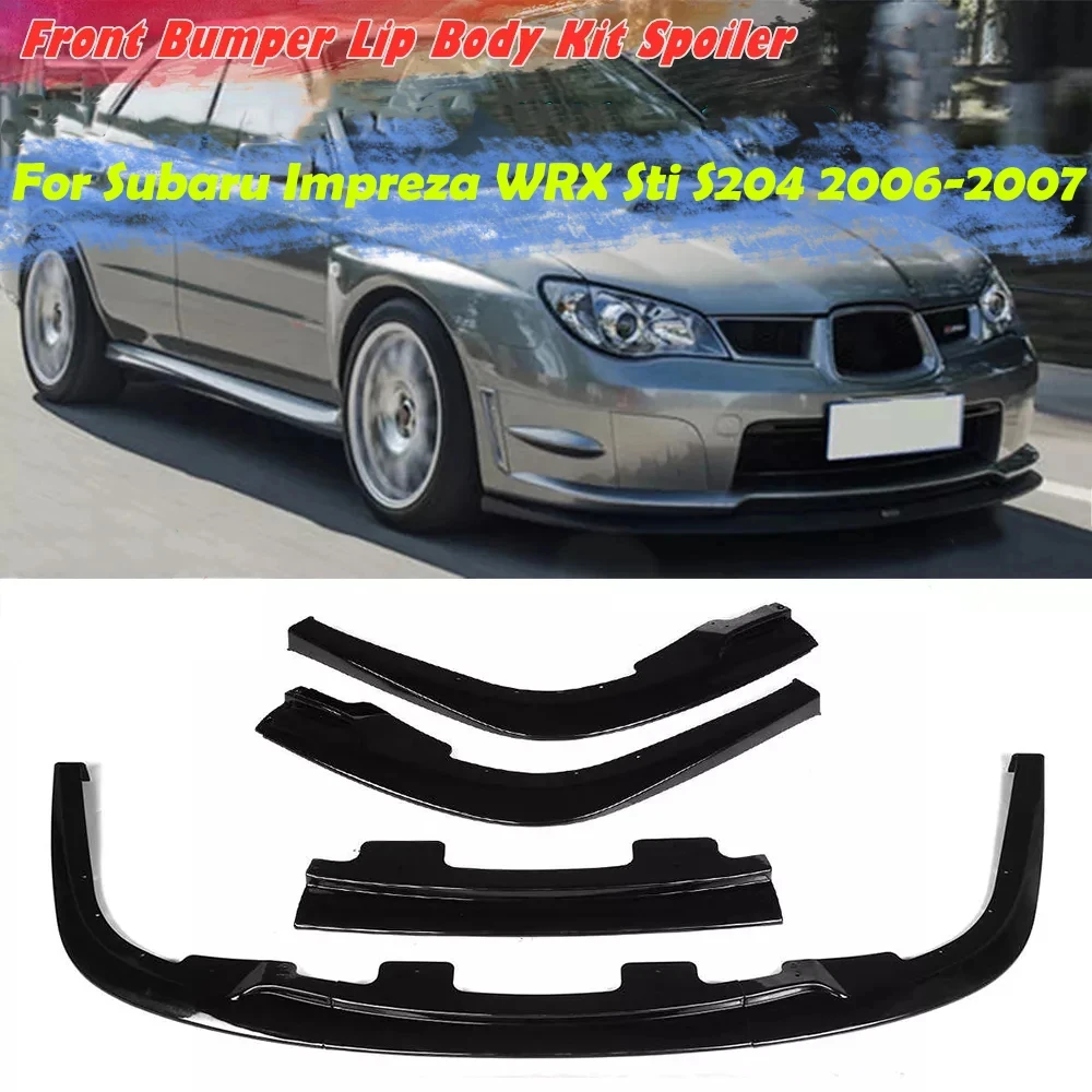 

3pcs Car Front Bumper Lip Body Kit Spoiler Splitter Deflector Lip Cover Trim Body Kit For Subaru Impreza WRX Sti S204 2006 2007