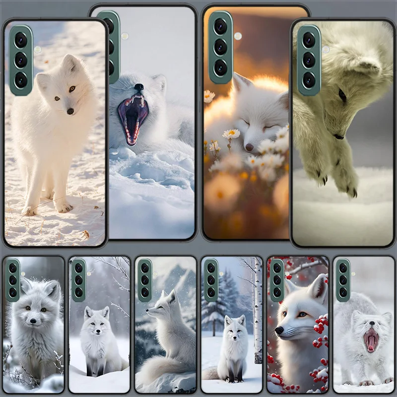 The Shot of a White fox in Heavy Snow Phone Case for Samsung A54 A14 A24 A34 A17 A37 A57 A55 A35 A25 A15 A07 A05S A04S A12 A22 A