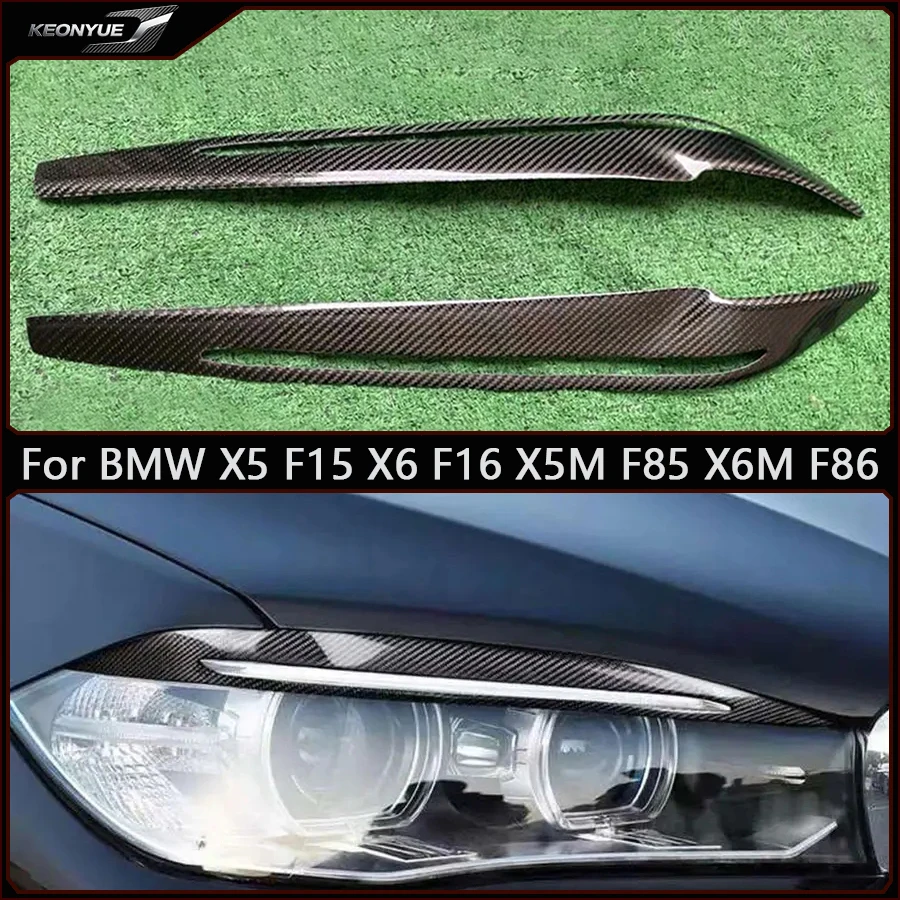 

For BMW X5 F15 X6 F16 X5M F85 X6M F86 carbon fiber lamp eyebrow front headlight eyebrow sticker decoration upgrade body kit