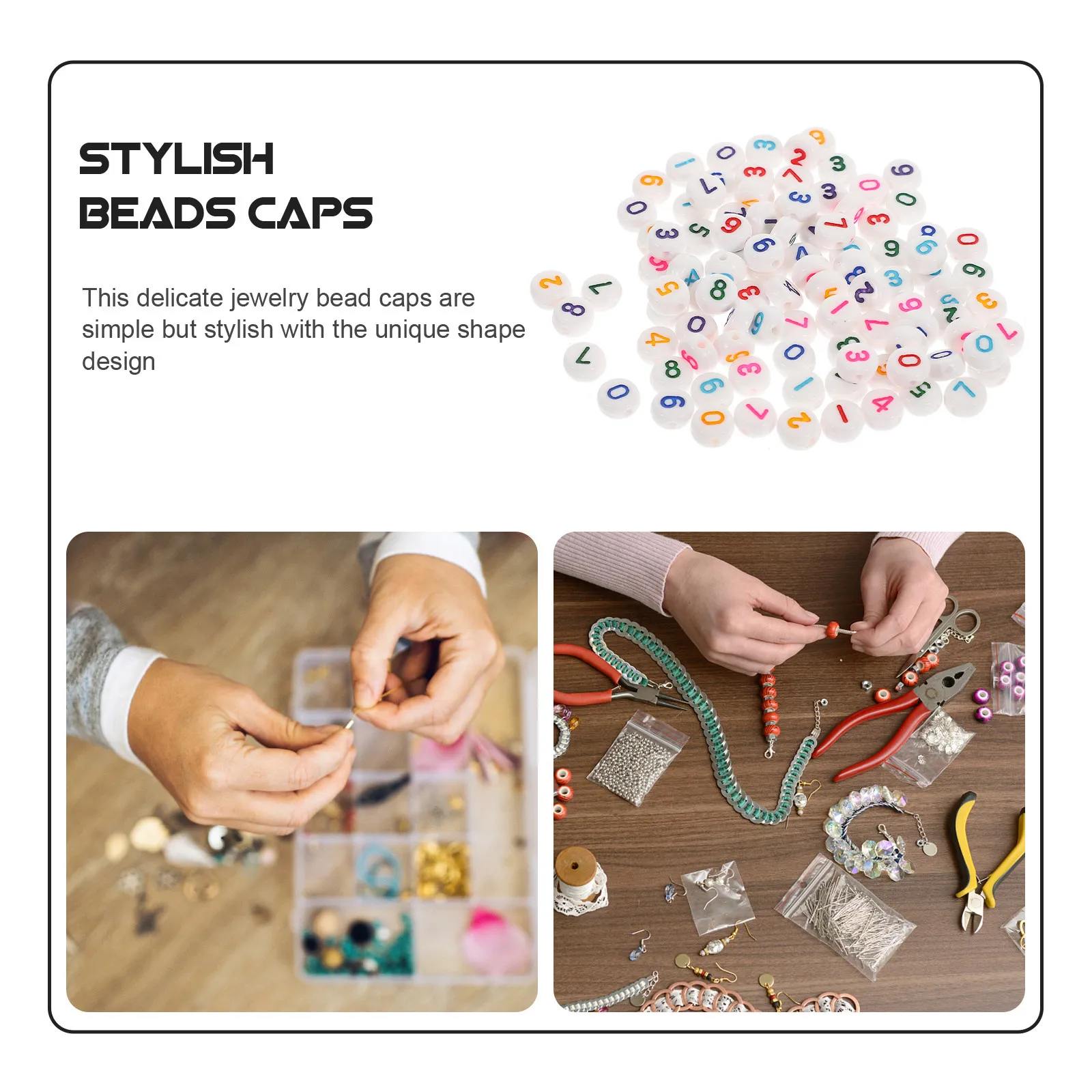 100Pcs DIY Number Acrylic Beads for Bracelet Making Handmade Crafts Jewelry Making Loose Beads Decorative Accessories Necklace