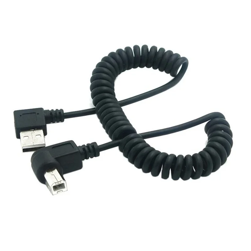 90 Degree right angled USB2.0 A male to USB B Printer male 90 degree right angled printer strech cable