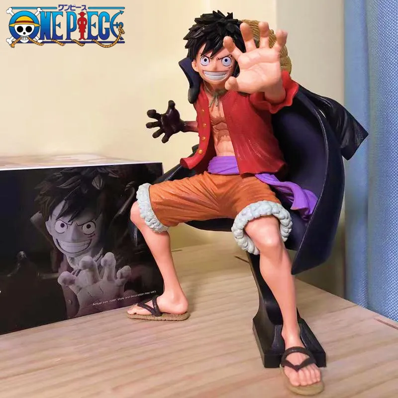 19Cm Anime Een Stuk Figuur Onigashima Mantel Luffy Actie Figuur Hurken Luffy Pvc Standbeeld Beeldje Model Pop Decoratie