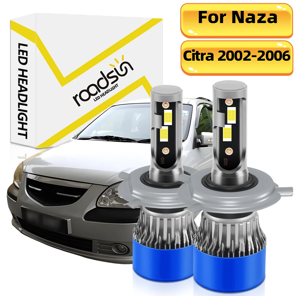 【For Naza Citra 2002-2006】H4 LED Car Headlight Bulbs Hi-Lo Beam Headlamp 6000K White 25000LM Super Bright Plug And Play