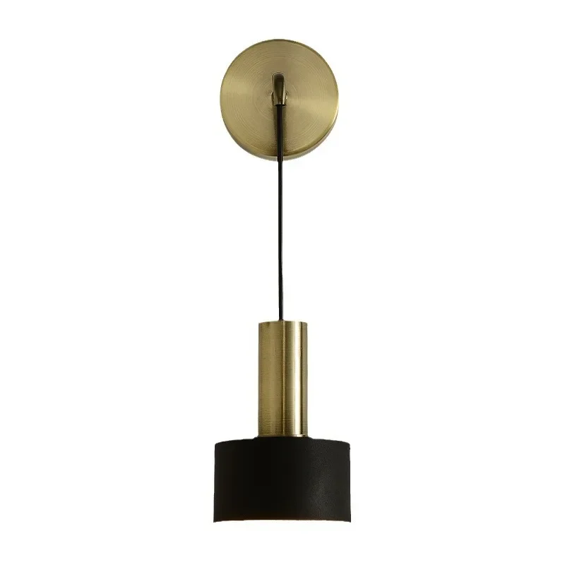 Nordic Vintage Black Gold Plating Wall Light Bedroom Living Room Dining Room Hallway Simple Creative Small Wall Lamp Wall Decor