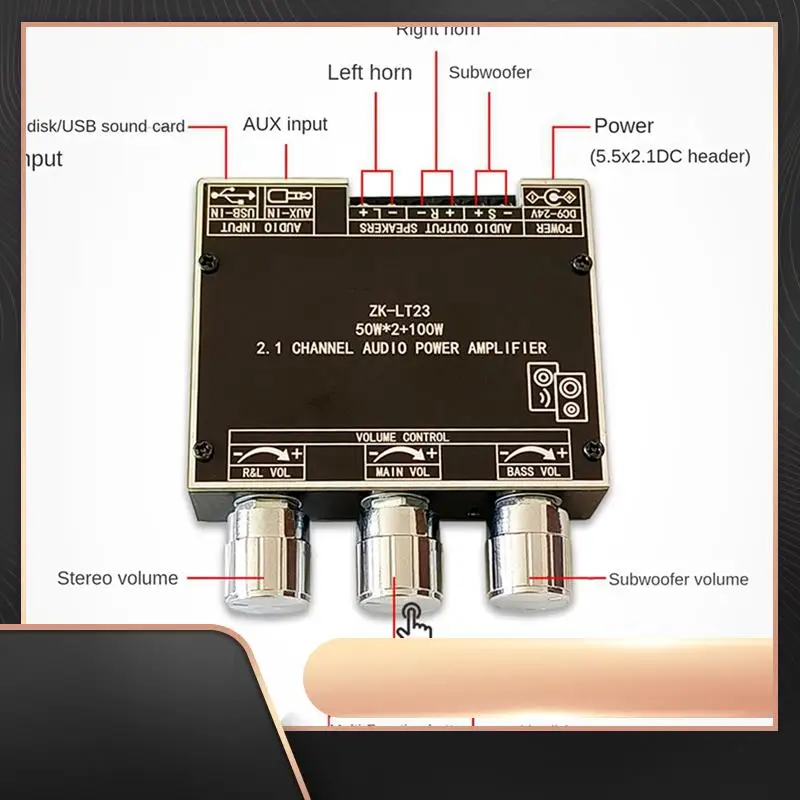 

ZK-LT23 Плата усилителя мощности 5,1 Bluetooth с защитой от короткого замыкания для звукового блока