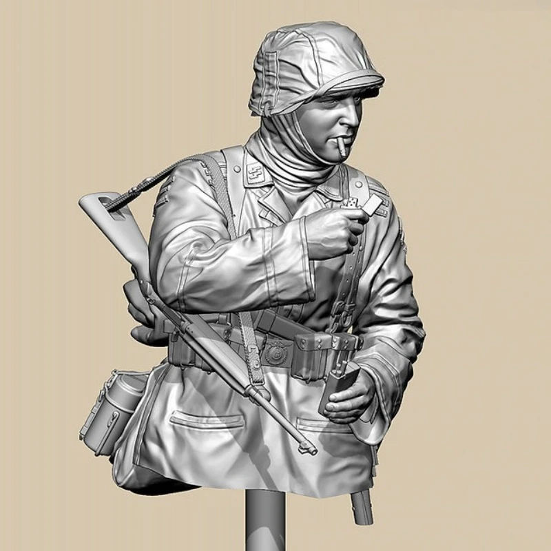 

1/10 Scale Die-Cast Resin Bust Model Kit Poteau Ambush Rifleman Statue Unassembled and Unpainted
