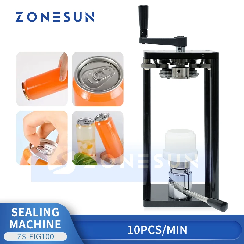 ZONESUN ZS-FJG100 Sigillatrice manuale per lattine in PET e alluminio nella produzione di piccoli lotti