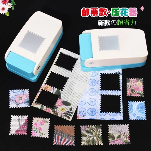 Imagen 2 del producto Nuevo Punzonadora artesanal con forma de sello de 3,8x3,2 cm, punzonadora de agujeros redondos, perforadora dentada, estampado