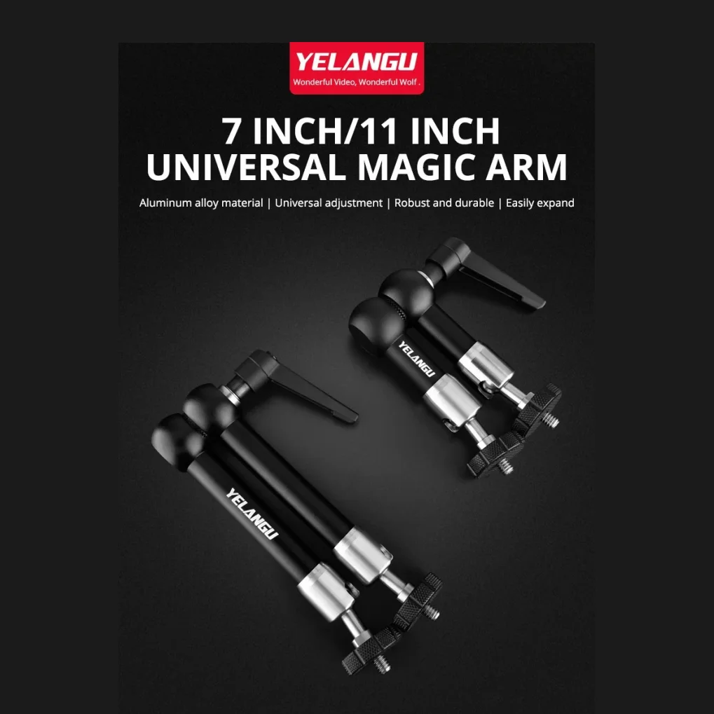 YELANGU Adjustable Articulating Friction Magic Arm 7/11 inches with Both 1/4