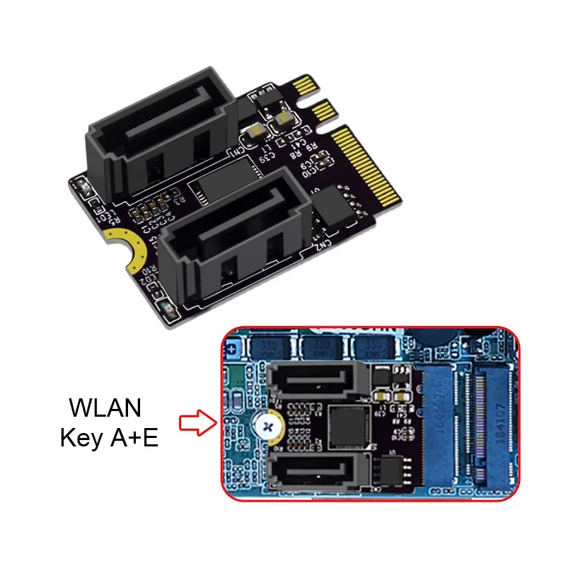 M. 2 A+E to SATA 3.0 expansion card KEY A+E WIFI M.2 to SATA hard drive JMS582 adapter card