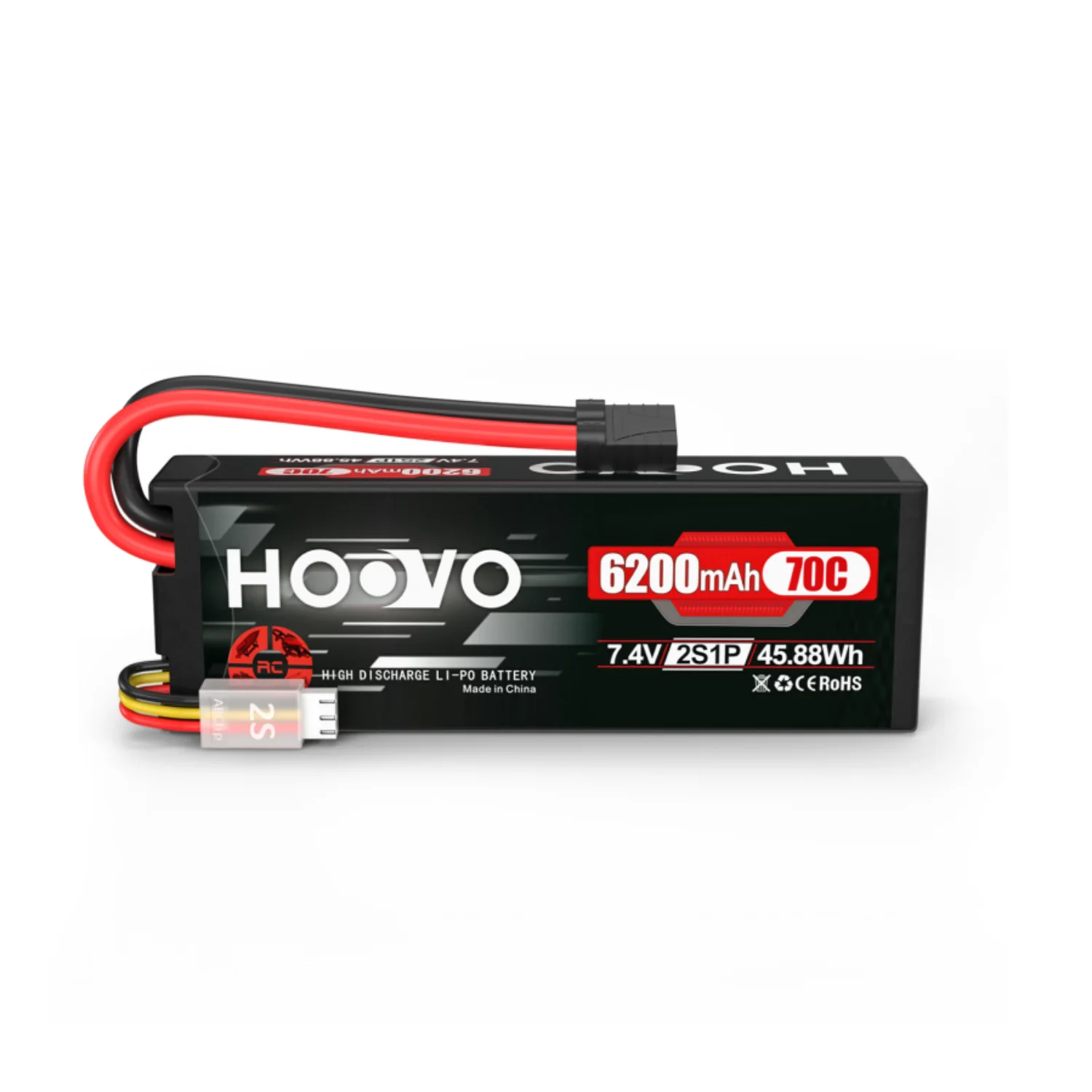 

HOOVO 2S Lipo Батарея 7,4 В 6200 мАч 70C Жесткий чехол Батарея для радиоуправляемого автомобиля Вертолет Грузовик Трагги Самолет Квадрокоптер БПЛА Дрон FPV
