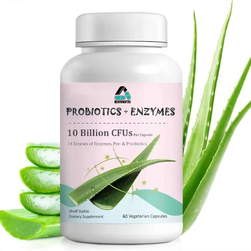 Probiotics+Enzyme Containing Probiotics, 2.4 Billion CFU+, Strengthening Your Digestive System 24/7, 60 Capsules