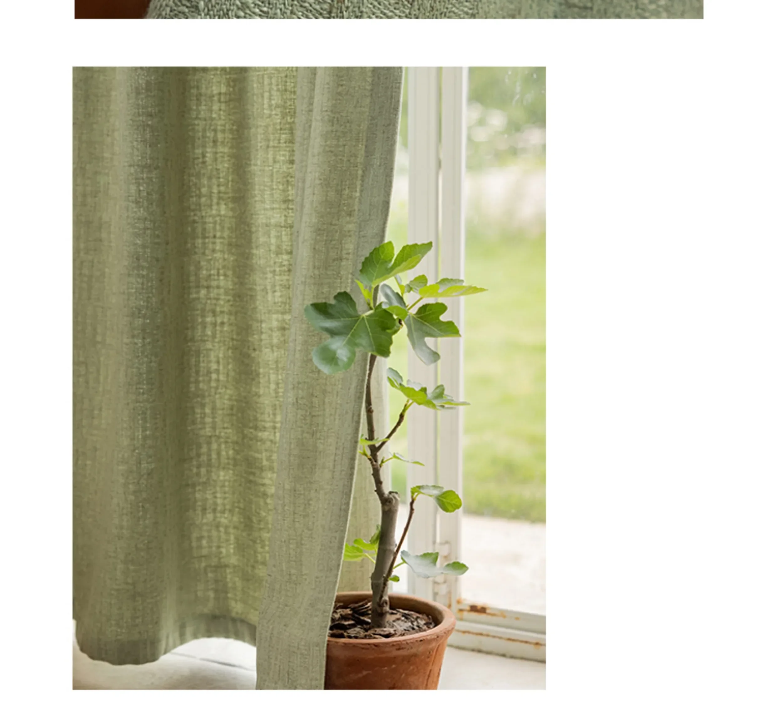 Französische Luxusvorhänge für Wohnzimmer, Schlafzimmer, Esszimmer, halbverdunkelnder cremefarbener Leinenvorhang, einfacher Tee, Arbeitszimmer, heller Tüll – Detail 37