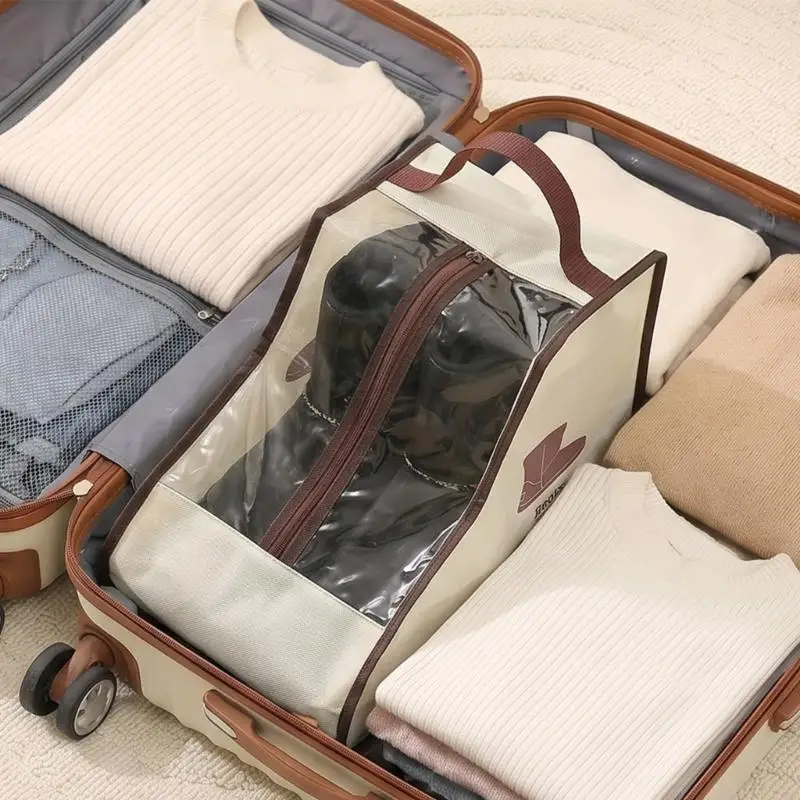 4Pcs Heavy Duty Boot Protectors Transparent Shoes Dustproof Cover Boot Storage Solution For Home Use Travel Supply