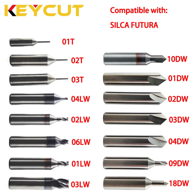 SILCA FUTURA Cutter 01L 02L 04L 06L FUTURA Dimple 01D 02D 04D 09D 10D and FUTURA Tracer 01T 02T 03T  Aftermarket Locksmith Tools