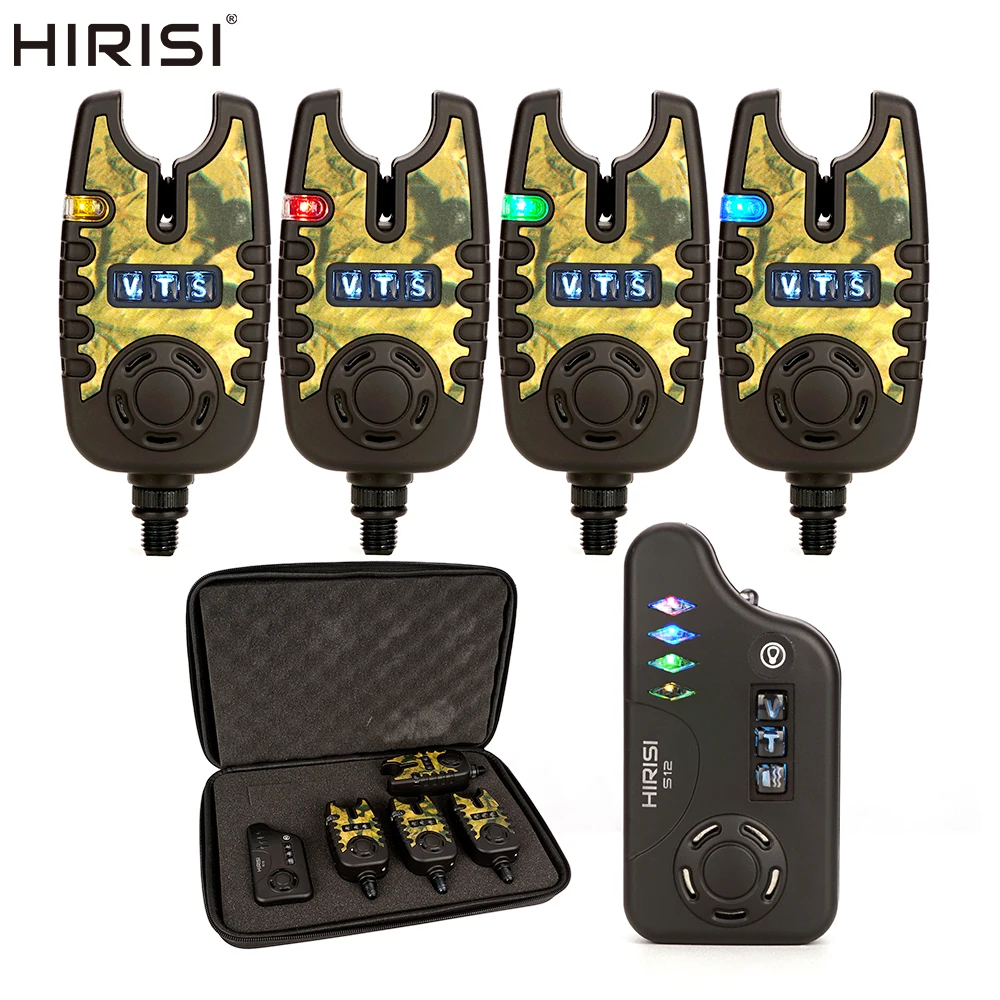 Hirisi S12 Karpfenangel-Bissalarm-Set Wasserdicht Einstellbare Lautstärke/Ton/Empfindlichkeit LED-Anzeige Nachtangel-Alarme – Detail 1