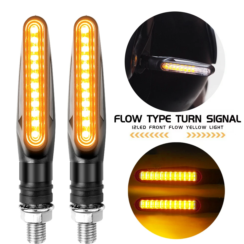 1/2Pcs Suitable for Various Motorcycle Models Turn Signals  E24 LED Light 12 SMD Flowing Water Blinker Flashing Tail Stop