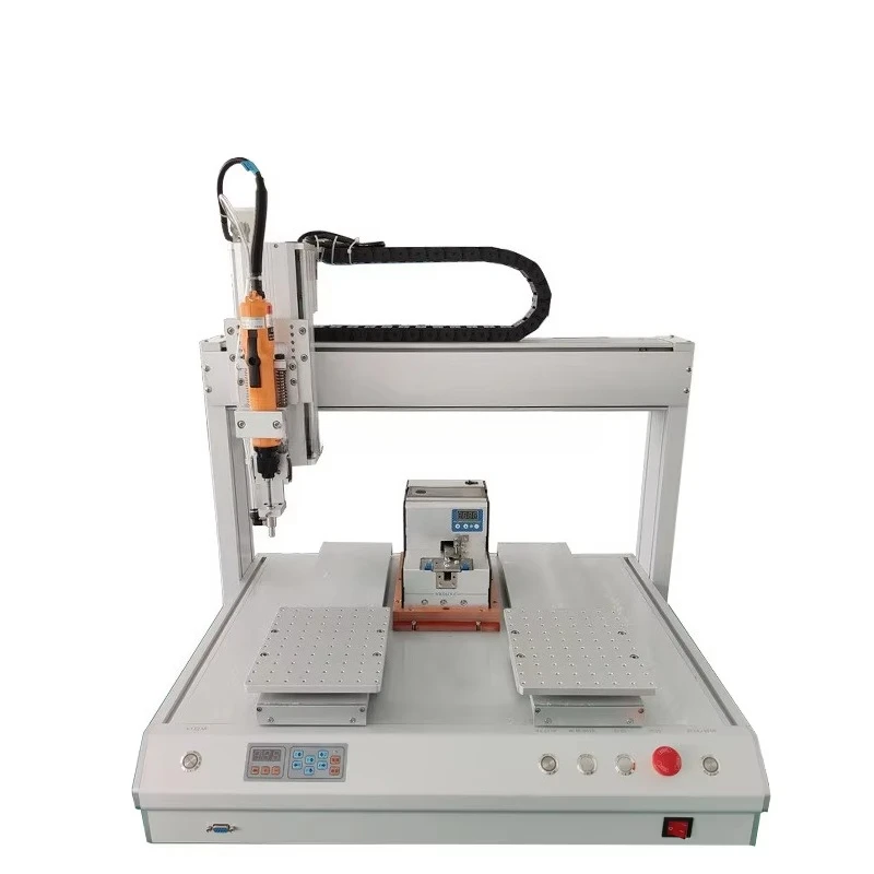 4 Axis Double Head Screw Locking Ro bot Automatic Screw Tightening Machine with Automatic Dispensing Support Customization.