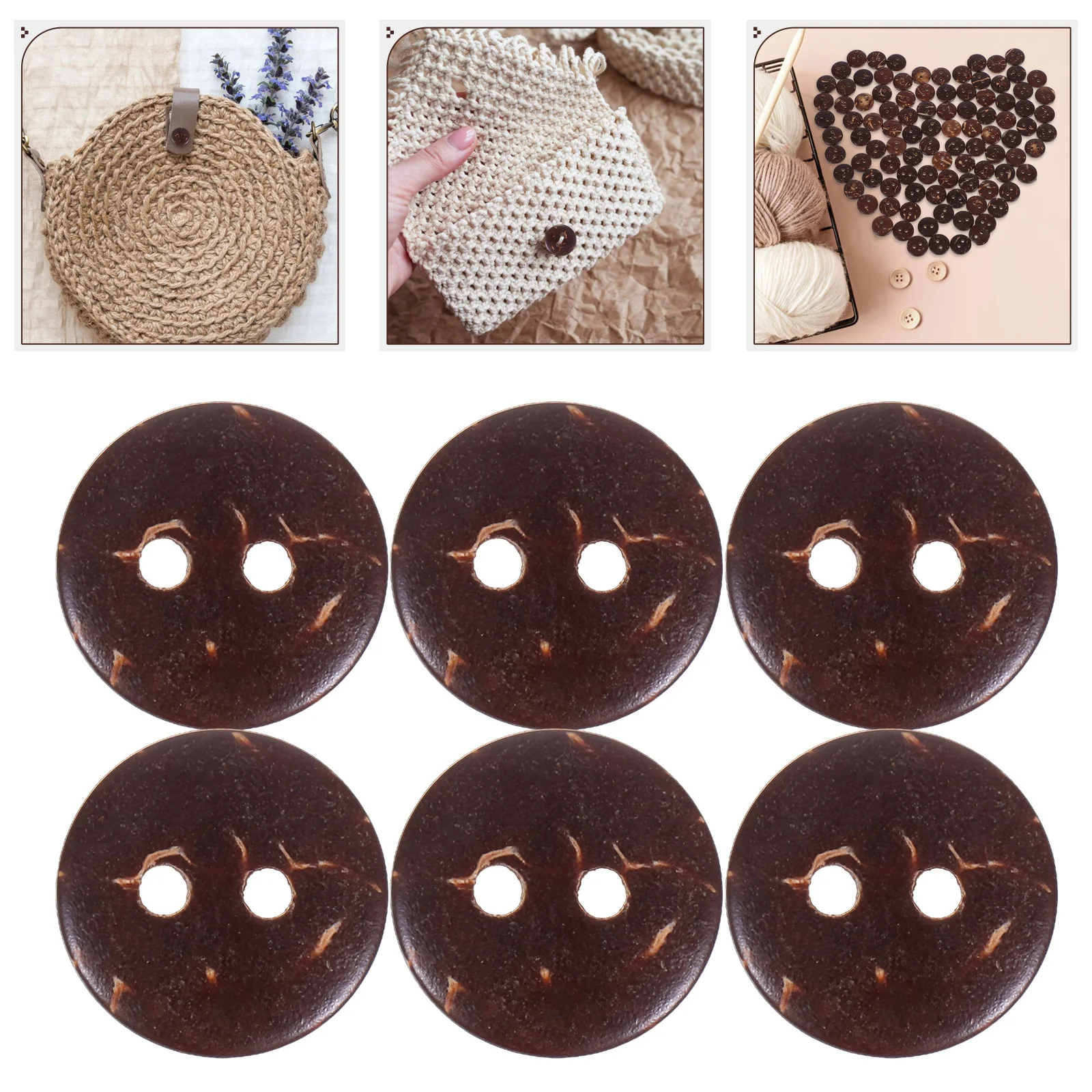

100pcs Natural Coconut Shell 2 Hole Round Sewing Diy Craft Clothing Decoration Shirt Hat Bag Home Projects Wood Button Sewing