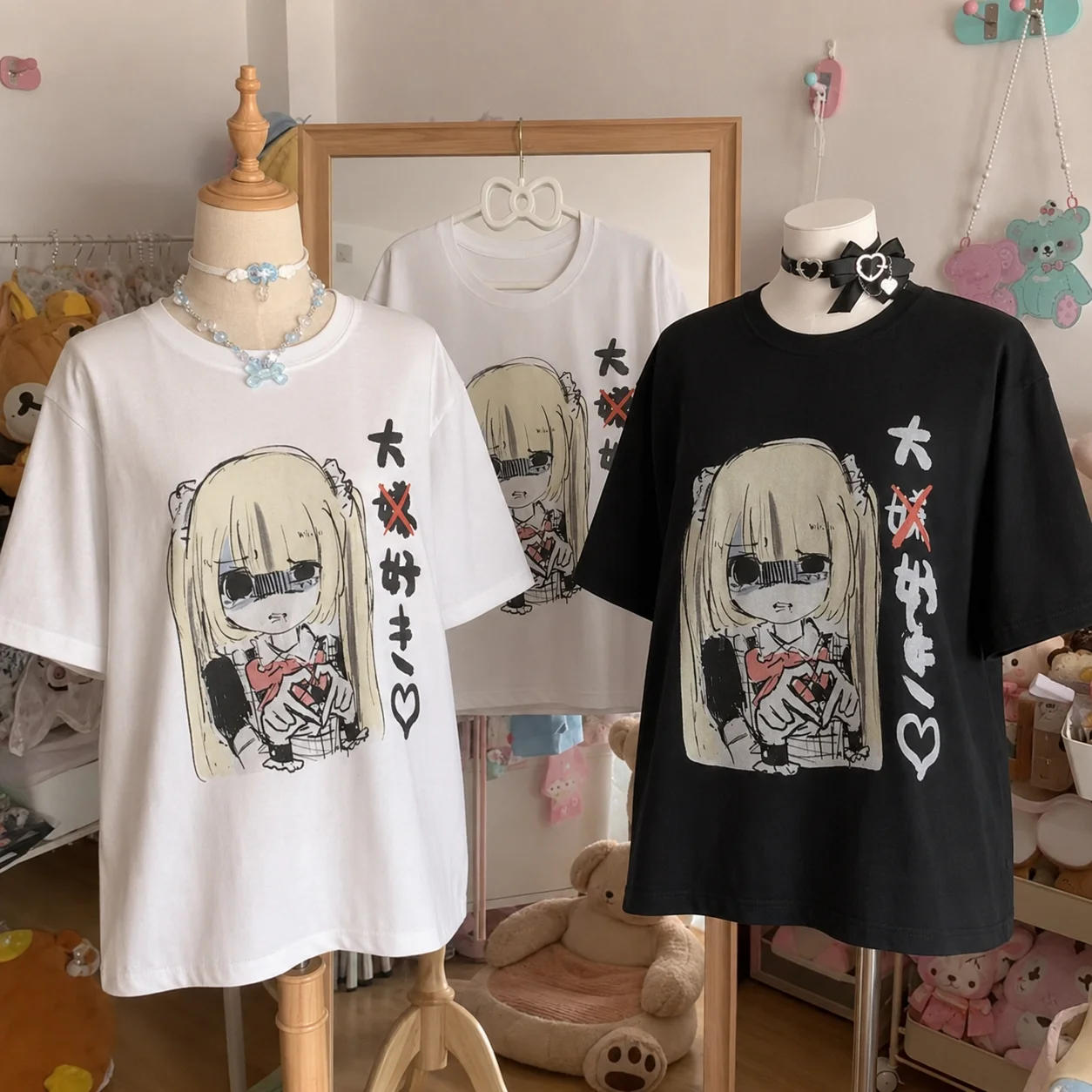 Vintage American Cartoon Printed T-shirts Women Gothic Punk Short Sleeve Y2K Crop Top Harajuku Chic Street Tees