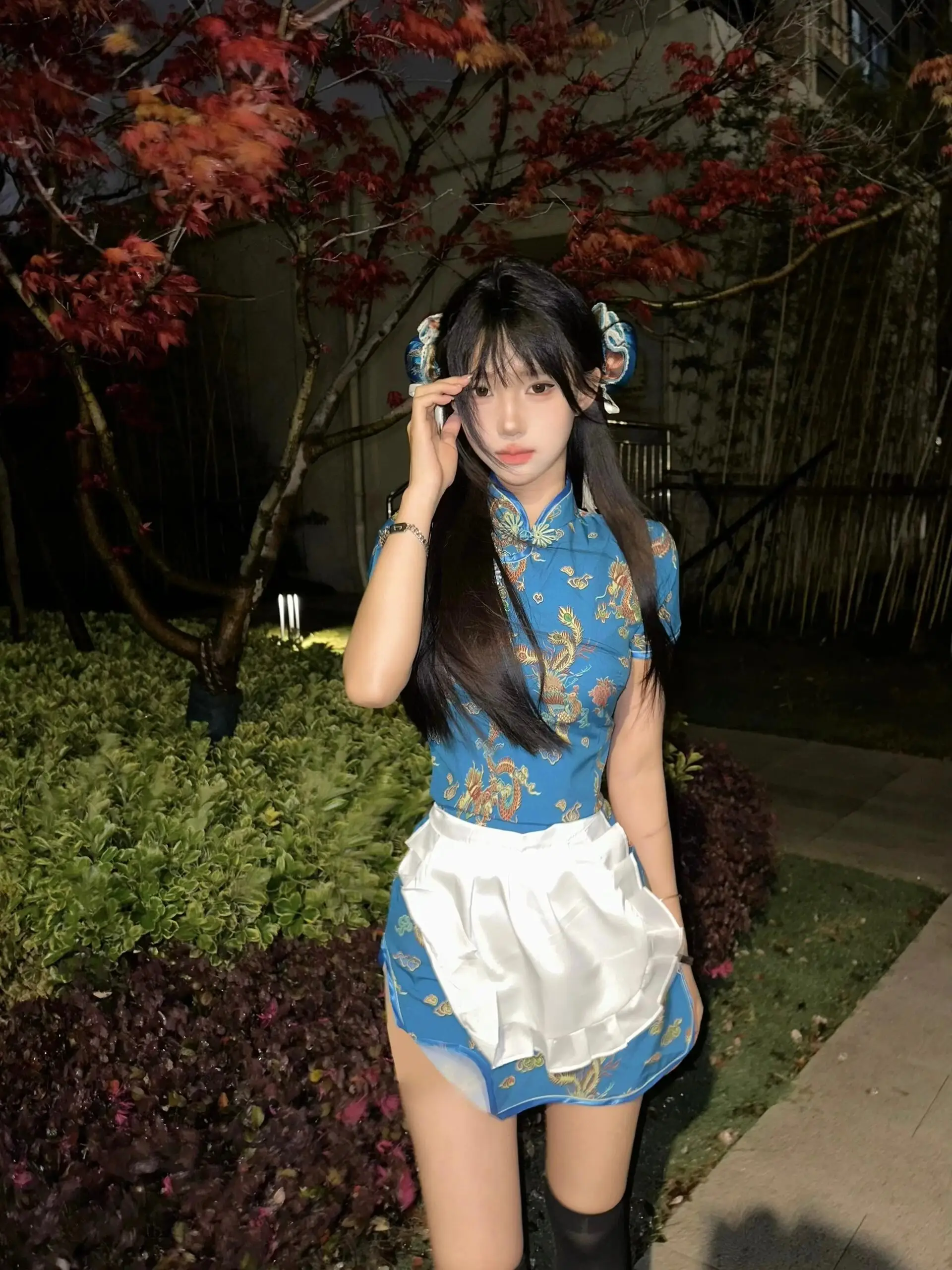 새로운 중국 스타일 드레스 로우린 시사스 코스프레 소프트 걸 메이드 스커트 일상복