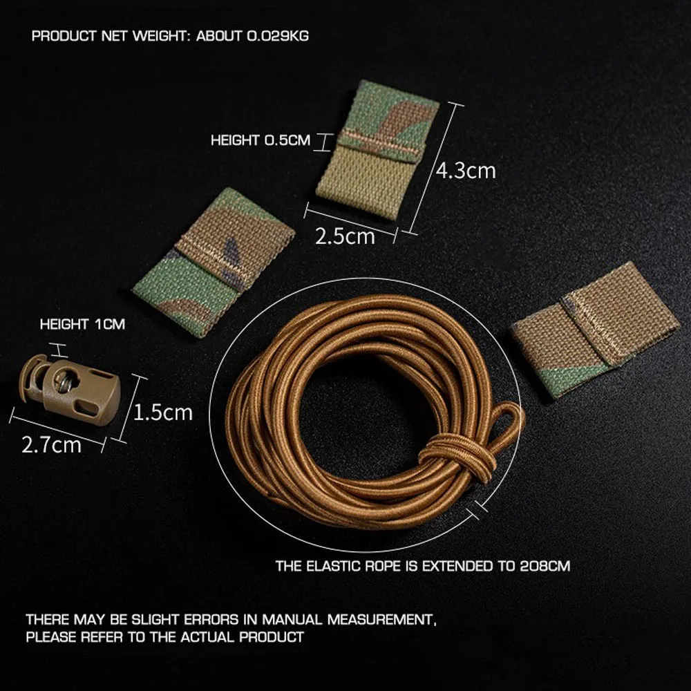 Tactical National Flag Bungee Elastic Fasten Strap Adjustable Shock Cord Retention MOLLE Hunting Vest Organizer Cord Tool Kits