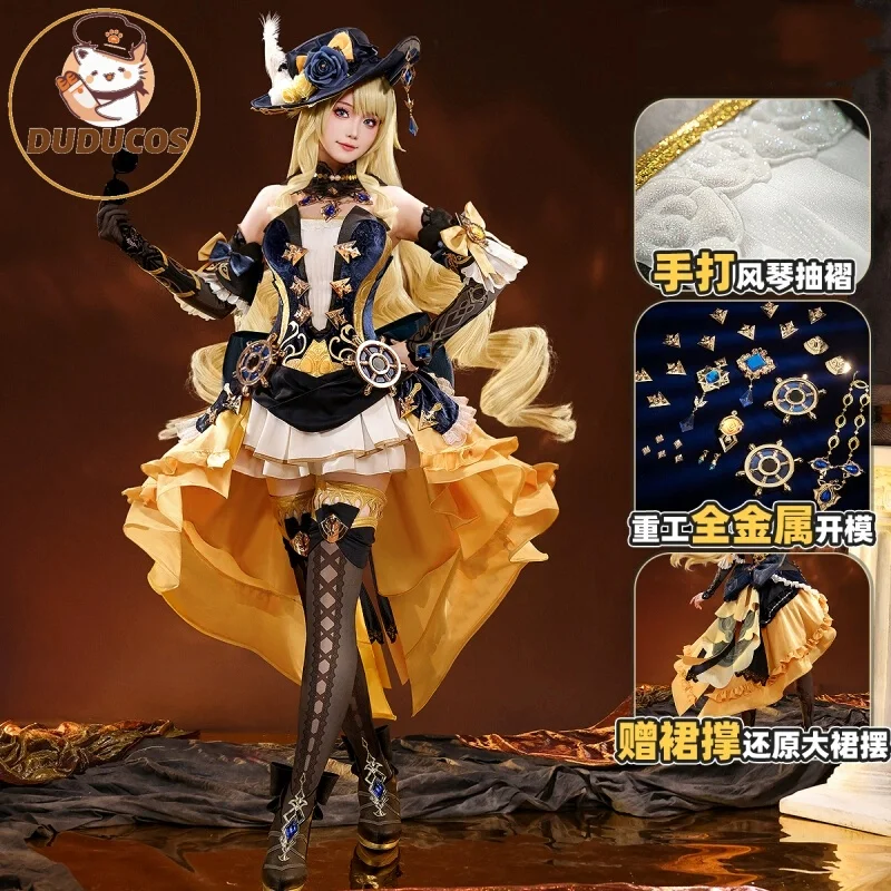 

IN STOCK Navia Cosplay Costume Game Genshin Impact Cosplay DUDU-SSSR Women Halloween Fontaine Navia Costume Props Umbrella
