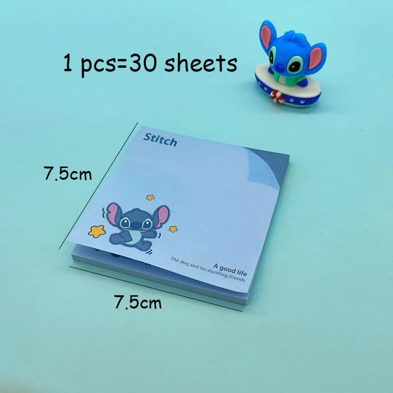 4 pcs/lot Disney Stitch Memo Pad Sticky Notes Kawaii 30 Sheets N Times Stationery Label Notepad Post Office School Supplies Gift